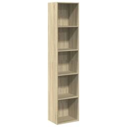 Berkfield Home Decorative Bookcase Sonoma Oak 40x30x189 cm Engineered Wood in Light Tan - Size: 40 x 30 x 189 cm - thumbnail 3