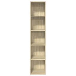 Berkfield Home Decorative Bookcase Sonoma Oak 40x30x189 cm Engineered Wood in Light Tan - Size: 40 x 30 x 189 cm - thumbnail 4