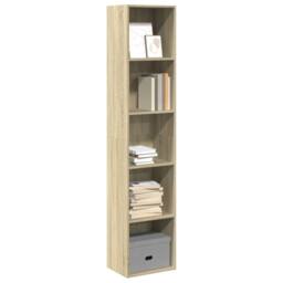 Berkfield Home Decorative Bookcase Sonoma Oak 40x30x189 cm Engineered Wood in Light Tan - Size: 40 x 30 x 189 cm - thumbnail 2