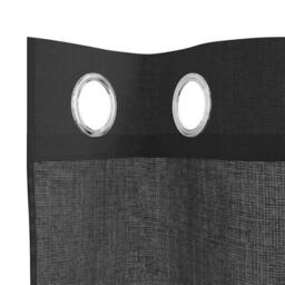 Berkfield Home Voile Curtains with Grommets 2 pcs Black 140x260 cm - thumbnail 5