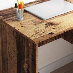 Berkfield Home Desk with Storage Old Wood 90x49.5x75 cm Engineered wood in Brown - thumbnail 4