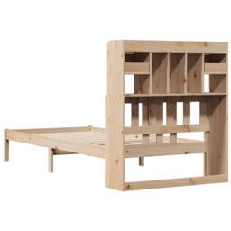 Berkfield Home Bookcase Bed without Mattress 75x190 cm Small Single Solid Wood Pine in Natural - thumbnail 6
