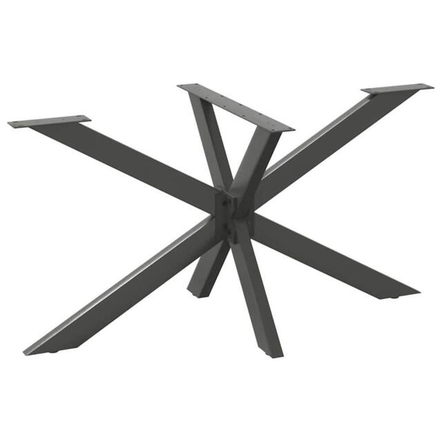 Berkfield Home Dining Table Leg Spider Shape Anthracite 150x78x(72-73) cm Steel - image 1