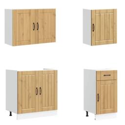 Berkfield Home Elegant 7 Piece Kitchen Cabinet Set Kalmar Artisan Oak Engineered Wood in Brown - thumbnail 4