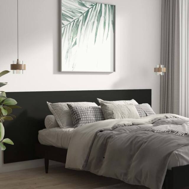 Berkfield Home Wall Headboard Black 240x1.5x80 cm Engineered Wood - image 1