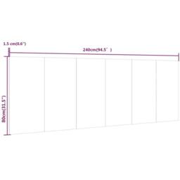 Berkfield Home Wall Headboard Black 240x1.5x80 cm Engineered Wood - thumbnail 7