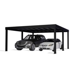 Palram Oslo 20 x 20 Feet Carport Kit, Black Structure Grey Panels - L607.5 cm - thumbnail 2