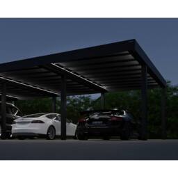 Palram Oslo 20 x 20 Feet Carport Kit, Black Structure Grey Panels - L607.5 cm - thumbnail 8