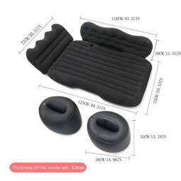 FLAVORA Car Inflatable Mattress Travel Air Bed Back Seat Rest Sleeping Pad in Grey - thumbnail 3