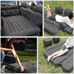 FLAVORA Car Inflatable Mattress Travel Air Bed Back Seat Rest Sleeping Pad in Grey - thumbnail 7