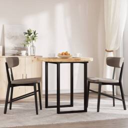 Berkfield Home Table Top Round √ò80x4 cm Solid Wood Acacia in Brown - Size: 80x4 cm - thumbnail 3