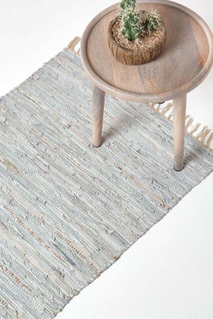 Homescapes Leather Glitter Hall Runner, 66 x 200 cm in Natural - Size: 66 cm x 200 cm - image 1