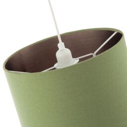 Happy Homewares Textured Linen Fabric Lamp Shade with Quality Brushed Resin Inner in Olive - Size: 12 inches - thumbnail 4