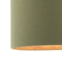 Happy Homewares Textured Linen Fabric Lamp Shade with Quality Brushed Resin Inner in Olive - Size: 12 inches - thumbnail 3