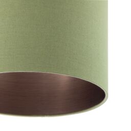 Happy Homewares Textured Linen Fabric Lamp Shade with Quality Brushed Resin Inner in Olive - Size: 12 inches - thumbnail 5
