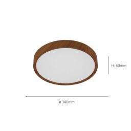 Eglo Musurita Natural Wood Effect Metal & Plastic Integrated LED Flush Fitting in Brown - thumbnail 3