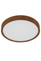 Eglo Musurita Natural Wood Effect Metal & Plastic Integrated LED Flush Fitting in Brown - thumbnail 1