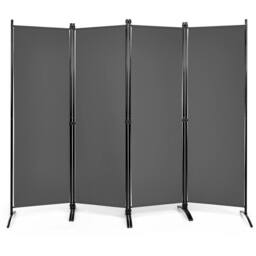 SPETLEK Foldable Room Divider 4 Panel Wall Privacy Screen Protector Home in Grey - Size: 0.6m2 - thumbnail 4