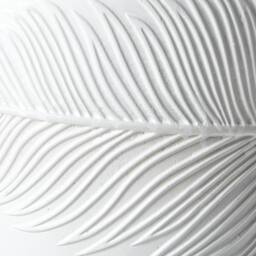 Wyld and Coco UC White Fibre Clay 35cm Round Planter with Leaf Motif - thumbnail 6