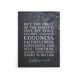 "Artery8 Galatians 5 22 23 The Fruit Of Bible Quote Canvas Wall Art Print in Grey - Size: W18"" x H24""" - thumbnail 1