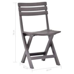 Berkfield Home Folding Garden Chairs 2 pcs Plastic Mocha in Dark Brown - thumbnail 9