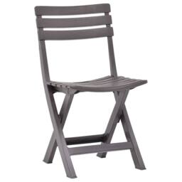 Berkfield Home Folding Garden Chairs 2 pcs Plastic Mocha in Dark Brown