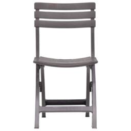 Berkfield Home Folding Garden Chairs 2 pcs Plastic Mocha in Dark Brown - thumbnail 3