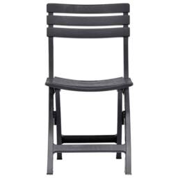 Berkfield Home Durable Folding Garden Chairs 2 pcs Plastic Anthracite in Black