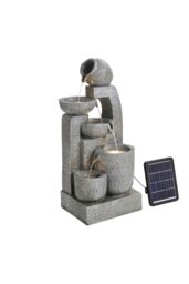 Garden Sanctuary Cascade Feature Outdoor Garden Solar-powered Water Fountain in Grey - thumbnail 4