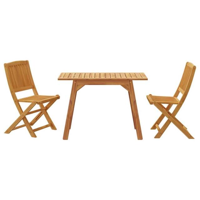 Berkfield Home Beautiful 3 Piece Garden Dining Set Solid Wood Acacia in Brown - image 1