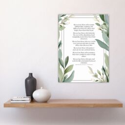"Artery8 Wall Art Print Modern Blessed Beatitudes Green Pope Francis Quote Bible Poster - Size: W24"" x H32""" - thumbnail 4