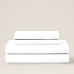 Bedable 100% Cotton Bedding Set Sateen 460 Thread Count - King Size Pillowcase 50x90 cm - Soft Bedding in White - thumbnail 2