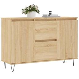 Berkfield Home Sideboard Sonoma Oak 104x35x70 cm Engineered Wood in Tan - Size: 104 x 35 x 70 cm - thumbnail 3