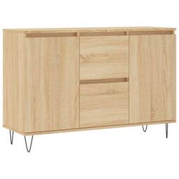 Berkfield Home Sideboard Sonoma Oak 104x35x70 cm Engineered Wood in Tan - Size: 104 x 35 x 70 cm - thumbnail 1