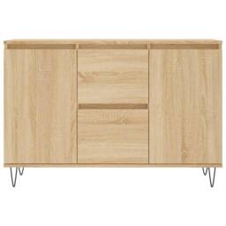 Berkfield Home Sideboard Sonoma Oak 104x35x70 cm Engineered Wood in Tan - Size: 104 x 35 x 70 cm - thumbnail 5