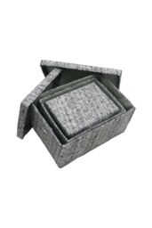JVL Urban Set of 3 Rectangle Paper Storage Baskets, Medium in Grey - Size: Large - thumbnail 5