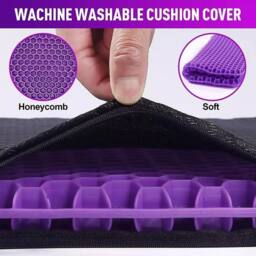 KORVIXA Gel Honeycomb Seat Comfort Cushion in Purple - Size: 120 cm x 90 cm - thumbnail 4