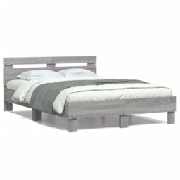 Berkfield Home Bed Frame with LED without Mattress Grey Sonoma 120x190 cm Small Double - thumbnail 5