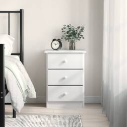Berkfield Home Bedside Cabinet ALTA White 41x35x55 cm Solid Wood Pine - Size: 41 x 35 x 55 cm - thumbnail 2