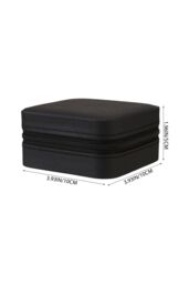 SHEONLY Women's Portable PU Leather Jewellery Box in Black - thumbnail 6