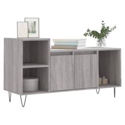 Berkfield Home TV Cabinet Grey Sonoma 100x35x55 cm Engineered Wood - Size: 100 x 35 x 55 cm - thumbnail 3