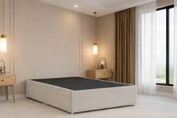 "Chester & Oakley Valencia Plush Divan Bed Base 4 Drawers - 26"" Headboard in Cream - Size: Small Double" - thumbnail 5