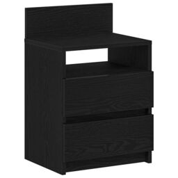 Berkfield Home Bedside Cabinet with 2 Drawers Black 40x33x60 cm - Size: 40 x 33 x 60 cm - thumbnail 2