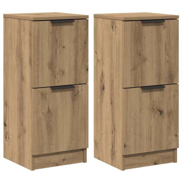 Berkfield Home Sideboards 2 pcs Artisan Oak 30x30x70 cm Engineered Wood in Brown - Size: 30 x 30 x 70 cm - image 1