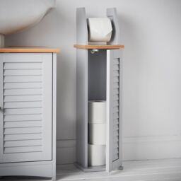 CARME HOME Atlanta 3 Piece Set Bathroom Furniture Sink Storage Cabinet with Mirror in Grey - thumbnail 5