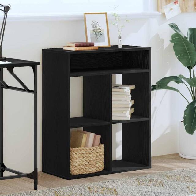 Berkfield Home Decorative Book Cabinet Black 66x31x80 cm Engineered Wood - Size: 66 x 31 x 80 cm - image 1