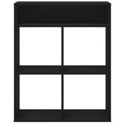 Berkfield Home Decorative Book Cabinet Black 66x31x80 cm Engineered Wood - Size: 66 x 31 x 80 cm - thumbnail 4