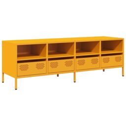 Berkfield Home TV Cabinet Mustard Yellow 135x39x43.5 cm Cold-rolled Steel - thumbnail 2