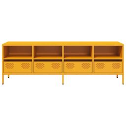 Berkfield Home TV Cabinet Mustard Yellow 135x39x43.5 cm Cold-rolled Steel - thumbnail 4