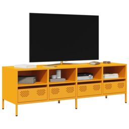 Berkfield Home TV Cabinet Mustard Yellow 135x39x43.5 cm Cold-rolled Steel - thumbnail 1